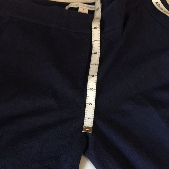 Diane Von Furstenberg Pencil Cigarette Style Navy Pants Sz 8 - Picture 13 of 16